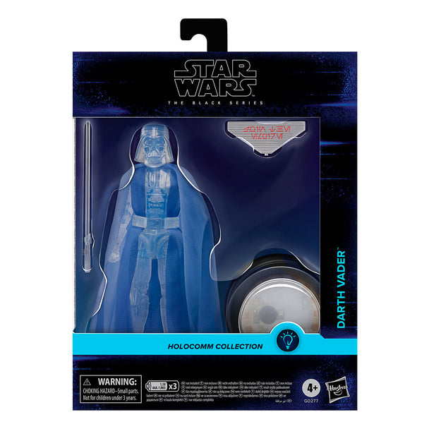 Figurine Darth Vader Holocomm de 15cm avec design holographique signé HASBRO, vue de face