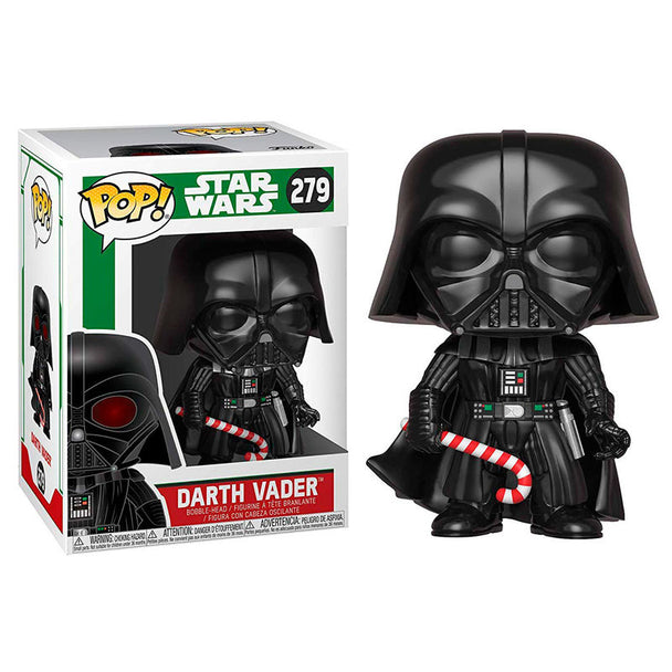 Packaging de la figurine Funko POP Star Wars Darth Vader Holiday 5 + 1 Chase avec fenêtre transparente et illustrations colorées