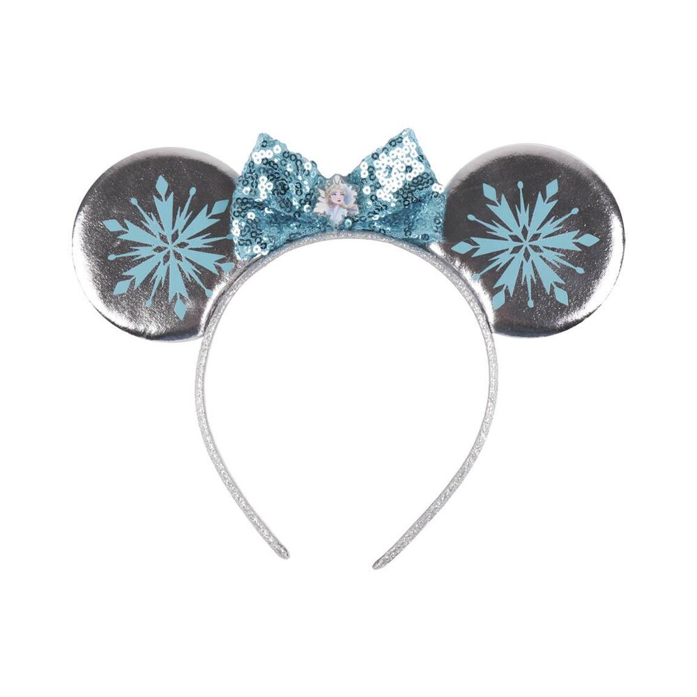 Vue rapprochée du bandeau Disney Frozen montrant les détails colorés et la texture douce