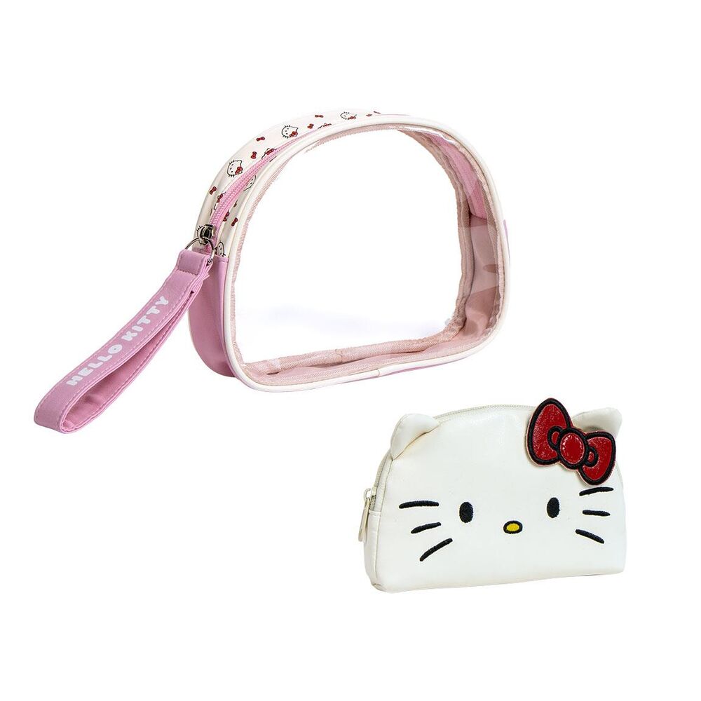 Vanity case Hello Kitty CERDÁ ouvert montrant l'intérieur spacieux et compartimenté