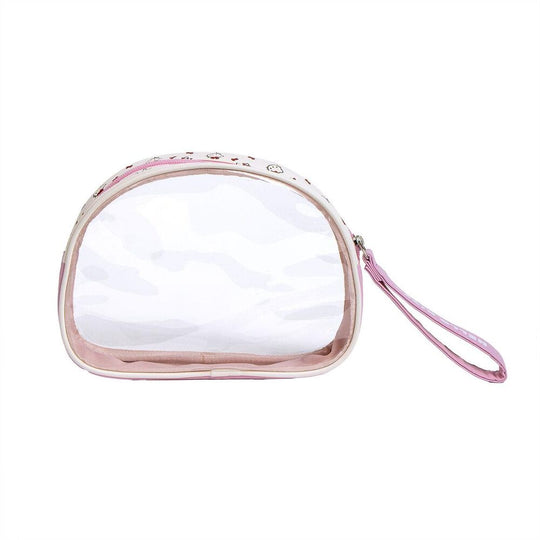 Détail du logo Hello Kitty sur le vanity case CERDÁ avec fermeture éclair robuste