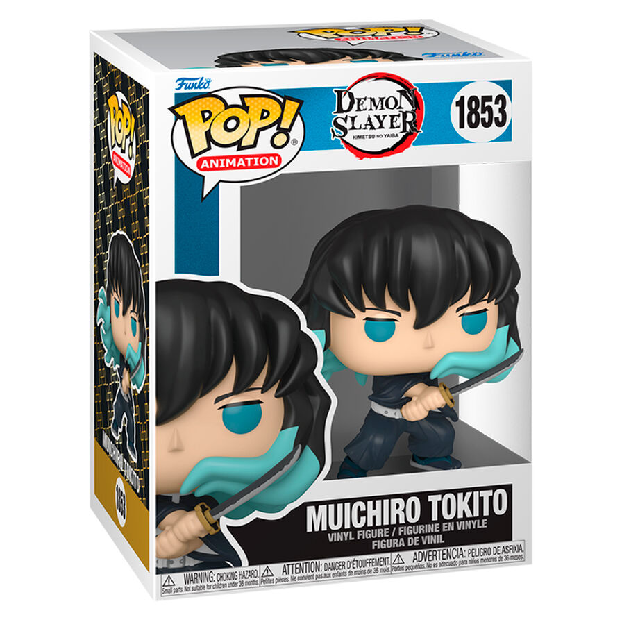 Figurine Funko POP Muichiro Tokito de Demon Slayer en vinyle de 9 cm avec détails précis sur la tenue et les cheveux