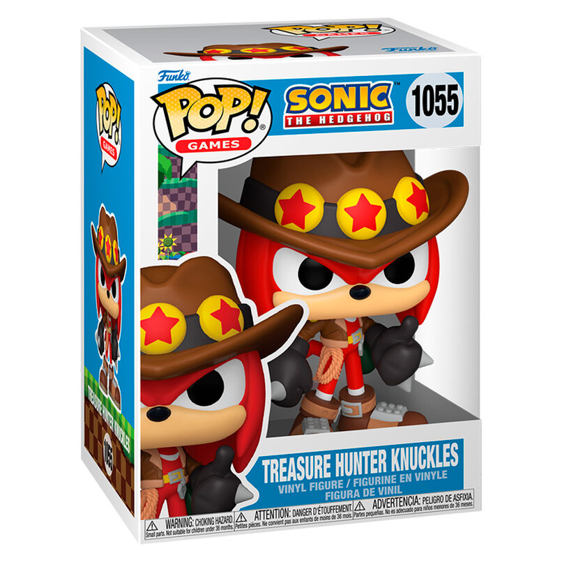 Figurine Funko POP Knuckles Treasure Hunter de Sonic the Hedgehog en vinyle de 9 cm dans sa boîte cadeau officielle FUNKO