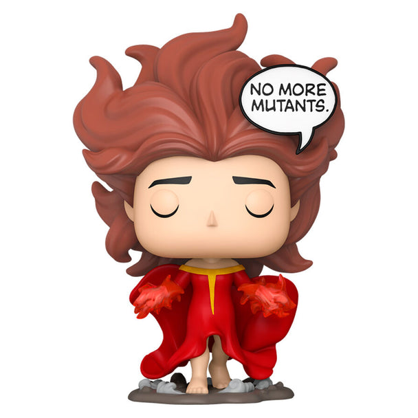 Vue rapprochée de la figurine Funko POP Wanda Maximoff Marvel, montrant les couleurs et finitions soignées.