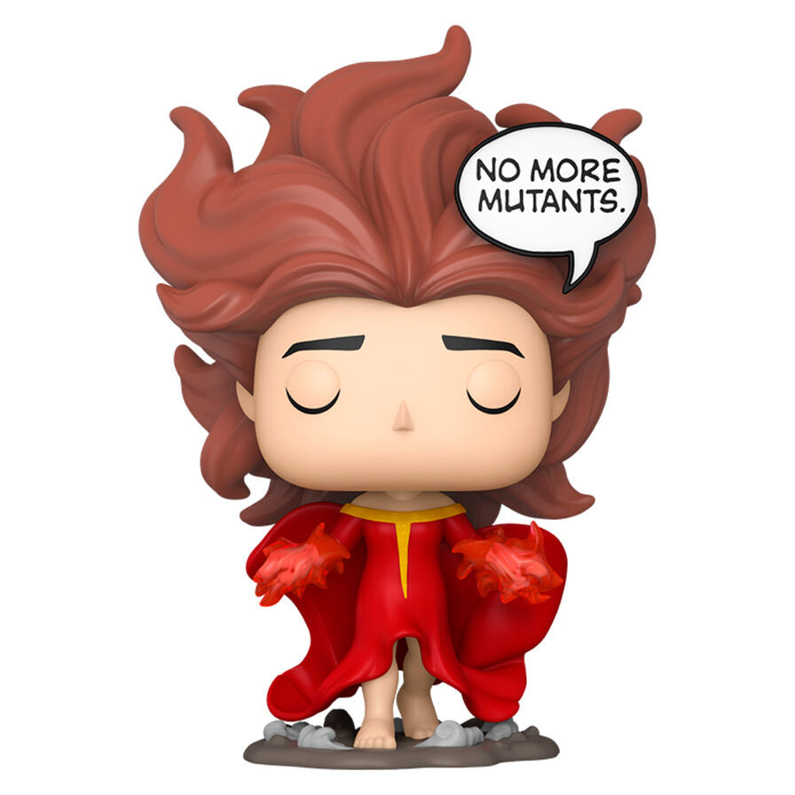 Vue rapprochée de la figurine Funko POP Wanda Maximoff Marvel, montrant les couleurs et finitions soignées.