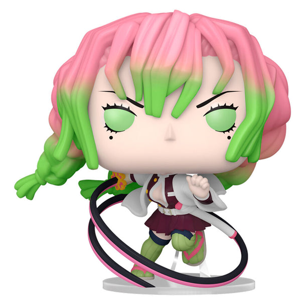 Vue latérale de la figurine Funko POP Mitsuri Kanroji Demon Slayer, montrant les détails colorés et le design fidèle au personnage