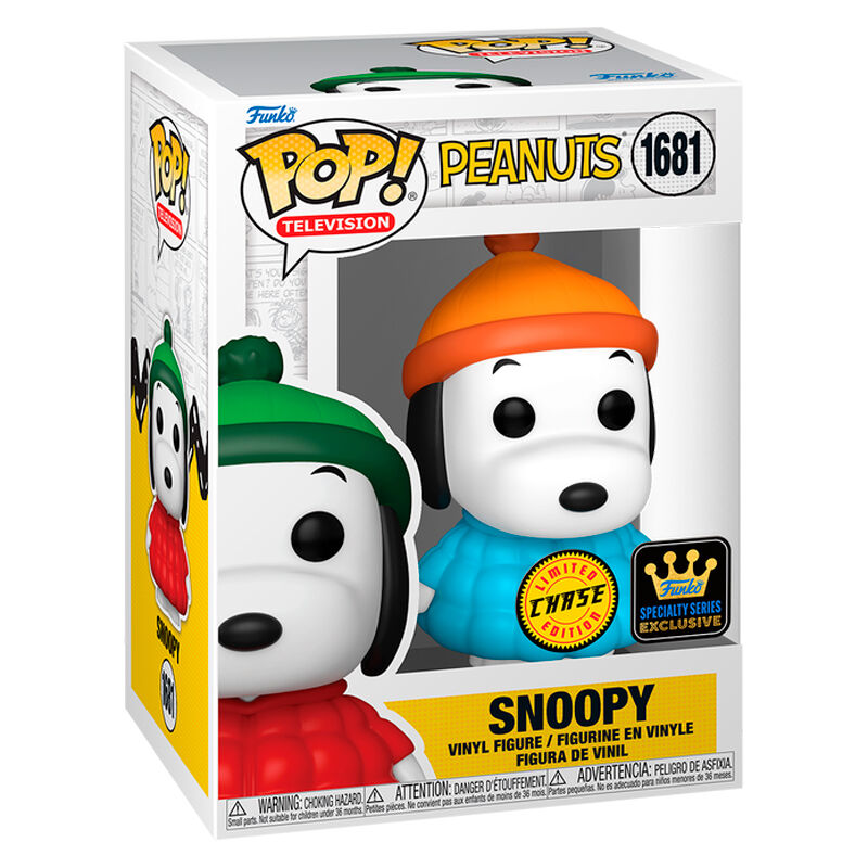 Côté gauche de la figurine Snoopy Funko POP montrant son design exclusif Chase