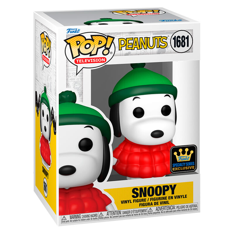Vue de face de la figurine Snoopy Peanuts Funko POP avec détails précis et couleurs vives