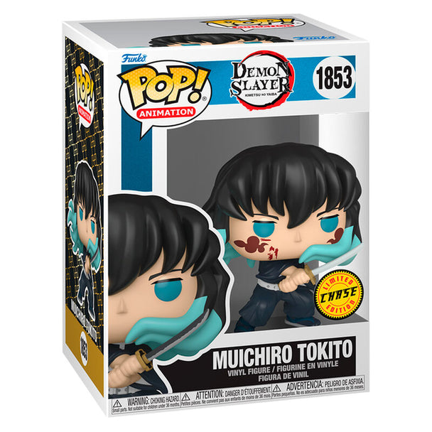 Figurine Funko POP Muichiro Tokito de Demon Slayer, édition Chase, en vinyle de 9 cm dans sa boîte cadeau.