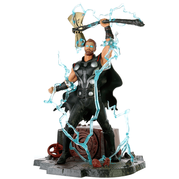 Figurine diorama Thor des Avengers Marvel, vue de face, haute qualité, 23 cm, signée DIAMOND SELECT