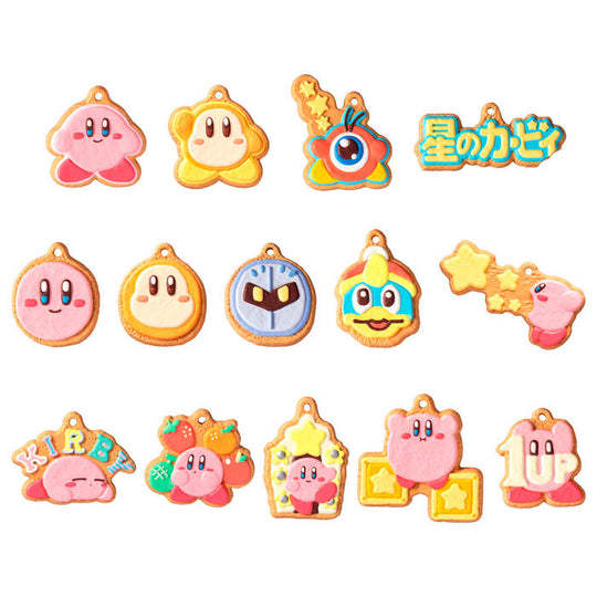Détail du porte-clés Kirby montrant les cookies assortis en relief