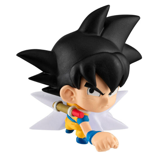 Vue latérale de la figurine Dragon Ball Super Warrior surprise 5cm montrant les détails du costume
