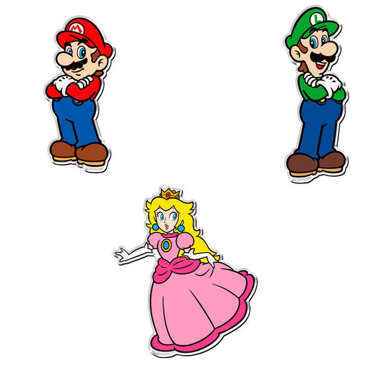 Magnet Princesse Peach 6cm en robe rose, figurine surprise Super Mario Bros BANDAI