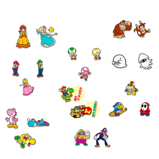 Magnet Super Mario Bros 6cm avec Mario en tenue rouge et bleu, figurine officielle BANDAI