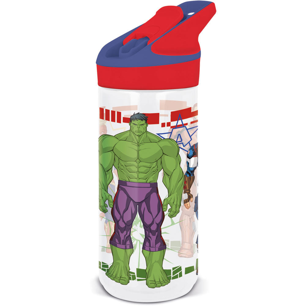 Gourde Marvel Avengers STOR 620ml en Tritan, légère et sans BPA, avec ouverture automatique.