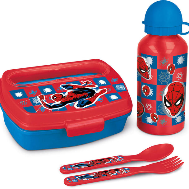 Bouteille aluminium 400ml STOR décorée avec motif Marvel Spiderman, légère et sans BPA