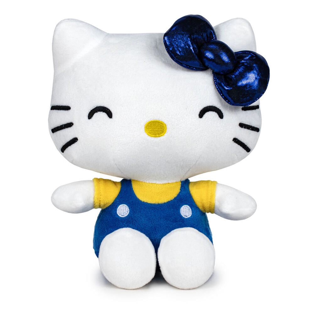 Peluche Hello Kitty édition 50e anniversaire de 58 cm signée PLAY BY PLAY, vue de face avec détails soignés.