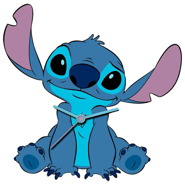 Horloge murale Disney Stitch XL vue de face avec un design coloré et ludique pour enfants