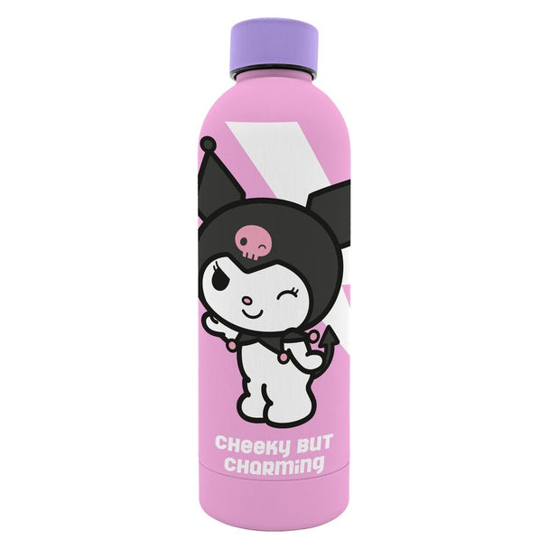Gourde en acier inoxydable Hello Kitty Kuromi 800ml avec design coloré et fermeture sécurisée.