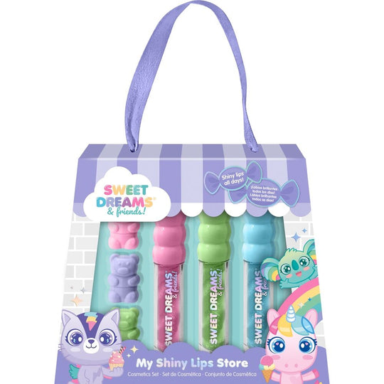Vue du set Sweet Dreams shiny lips KIDS LICENSING avec ses couleurs brillantes et son emballage compact