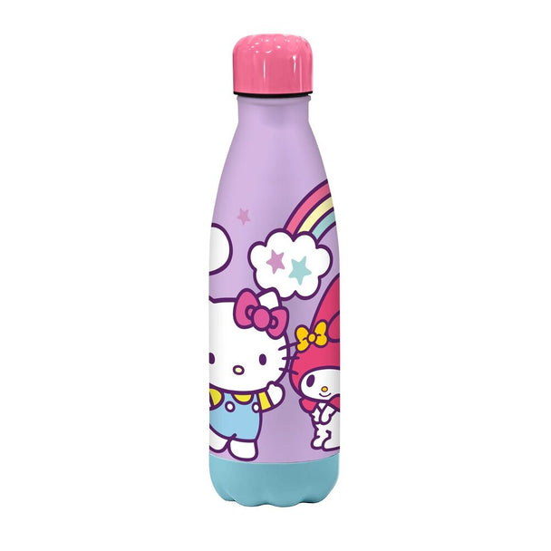 Gourde en acier inoxydable Hello Kitty et Friends 700ml avec design coloré pour enfants, vue de face.