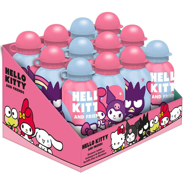 Gourde en aluminium Hello Kitty et ses amis avec motifs colorés, capacité 500ml