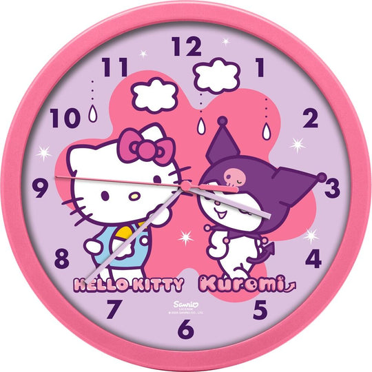 Horloge murale Hello Kitty et Friends aux couleurs vives, dimensions 25x25cm, vue de face