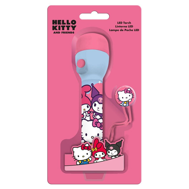 Lampe torche LED Kitty and Friends vue de face avec design coloré et dimensions compactes 4x16x4cm