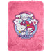 Cahier peluche Hello Kitty and Friends format A5 avec couverture douce et moelleuse, dimensions 15x21x2,5 cm