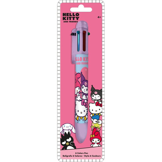 Stylo Hello Kitty et Friends 6 couleurs avec design coloré et compact, parfait pour enfants et fans KIDS LICENSING