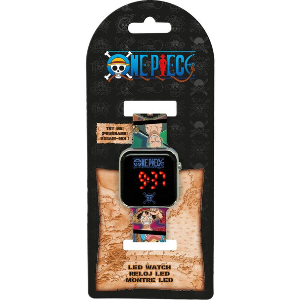 Montre LED One Piece pour enfants avec écran lumineux et design coloré de la marque KIDS LICENSING