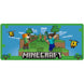 Vue rapprochée du tapis gaming Minecraft 80x35cm avec logo KIDS LICENSING sur un bureau moderne
