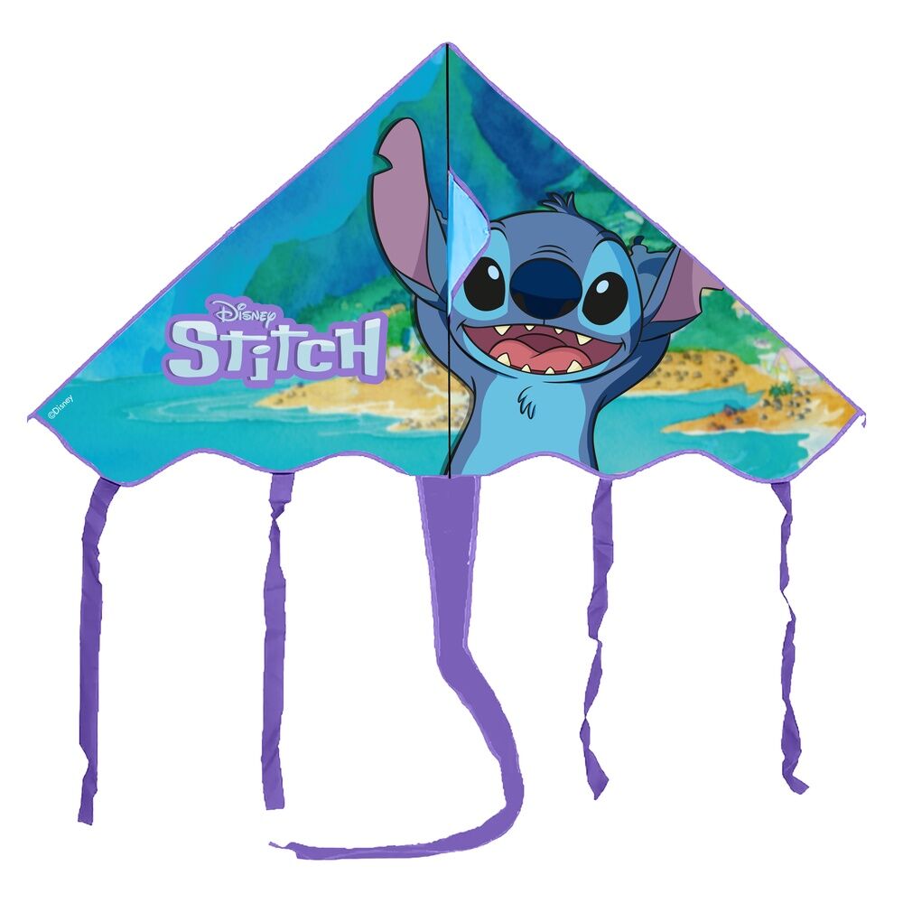Cerf-volant Disney Stitch coloré de 68 cm prêt à voler en extérieur, idéal pour les enfants.