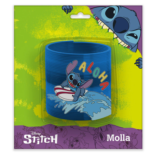 Jouet ressort élastique Disney Stitch Resorte Slinky de 16x18cm, design coloré et amusant KIDS LICENSING.