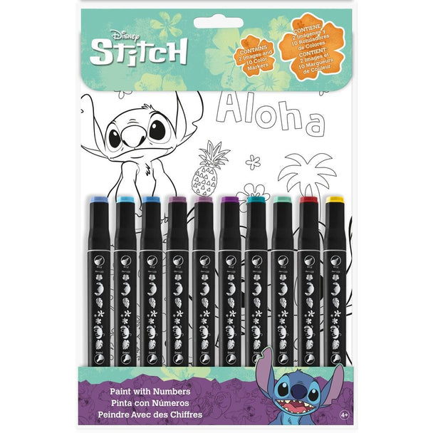 Kit peinture par numéros Disney Stitch avec toile 20x29cm et couleurs incluses pour enfant