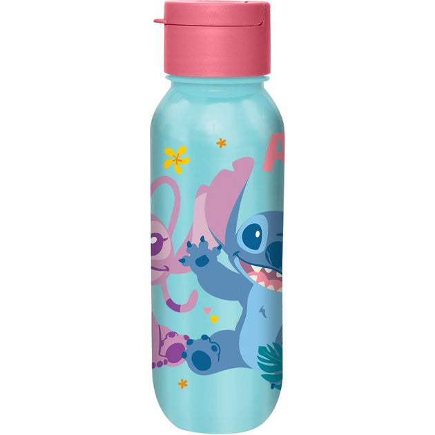 Gourde Disney Stitch en aluminium 500ml avec design coloré et antibactérien, idéale pour enfants actifs.
