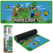 Tapis de bureau Minecraft déployé montrant son design coloré et sa grande surface de 80x35cm