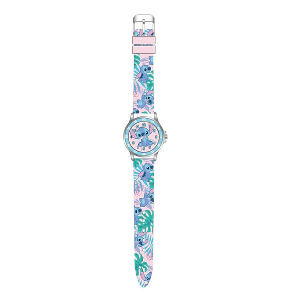 Montre analogique Disney Stitch pour enfants avec cadran coloré et bracelet ajustable
