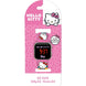 Détail de la montre LED Hello Kitty montrant le bracelet coloré et le boîtier compact.