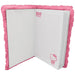 Vue détaillée du cahier Hello Kitty et amis avec peluche, montrant la texture et le design coloré du produit KIDS LICENSING