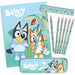 Boîte bleue du set de papeterie Bluey, dimensions 22,5x30x2cm, idéale pour enfants