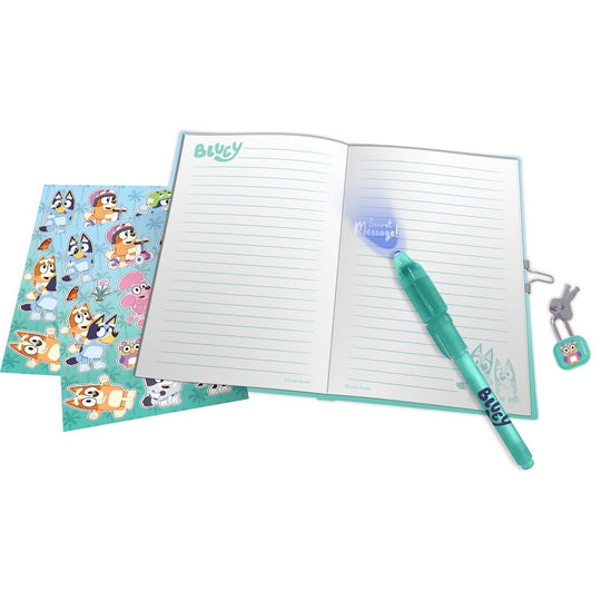 Stylo magique bleu inclus avec le Bluey Diary pour écrire et dessiner de manière ludique et interactive