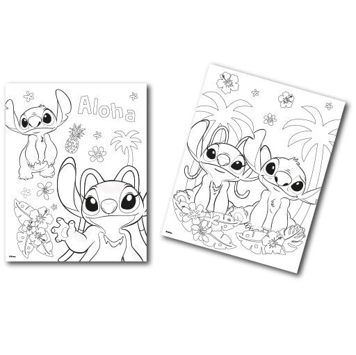 Œuvre terminée du personnage Stitch peinte par numéros, couleurs vives et détails précis