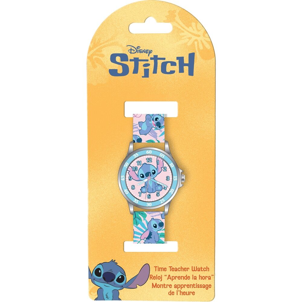 Vue rapprochée du cadran et du design ludique de la montre Stitch KIDS LICENSING