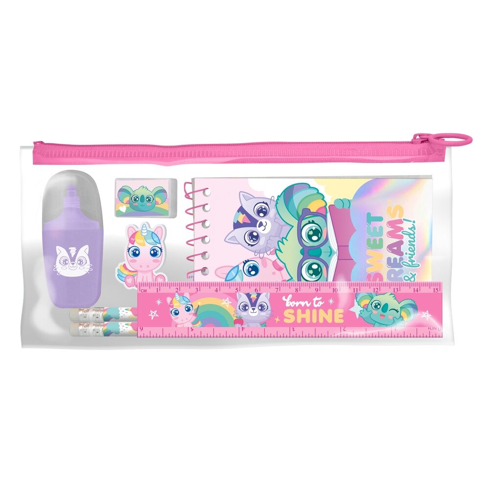 Pochette de rangement pratique du set papeterie Sweet Dreams 12x24 cm