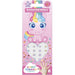Exemple d'application des stickers Sweet Dreams sur ongles, montrant des motifs ludiques et colorés