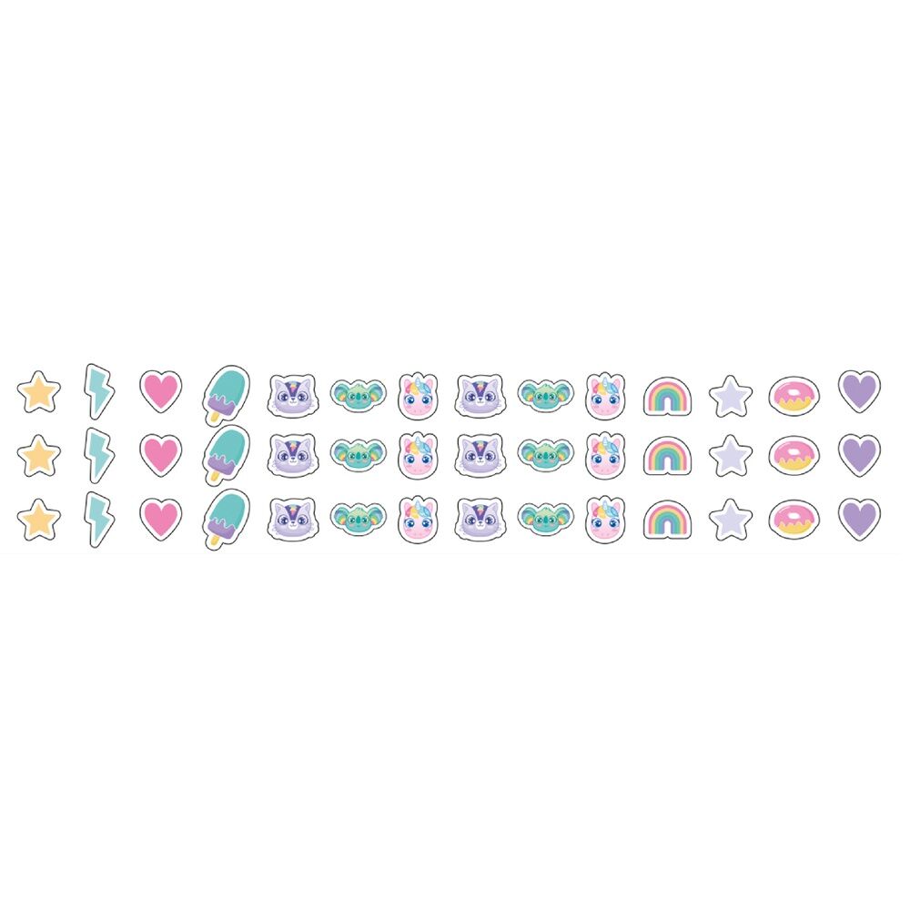 Détail des produits de maquillage adaptés aux enfants dans le set Sweet Dreams