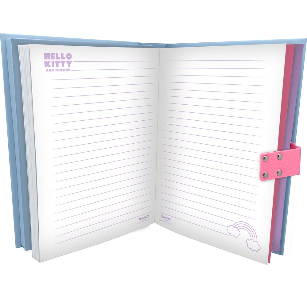 Présentation des personnages Hello Kitty et ses amis sur la couverture du journal électronique