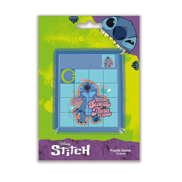 Puzzle Disney Stitch KIDS LICENSING 15x22 cm avec image colorée du personnage Stitch en action.