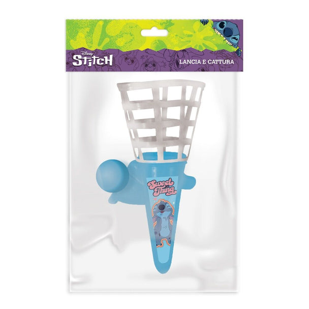 Jeu de lancer et attraper Stitch Disney coloré de 13,5x25cm, idéal pour enfants, signé KIDS LICENSING.